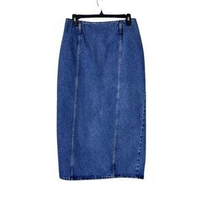 Vintage Y2K Maxi Jean Skirt 10 Festival Cowgirl Western 90s Grunge Cottagecore